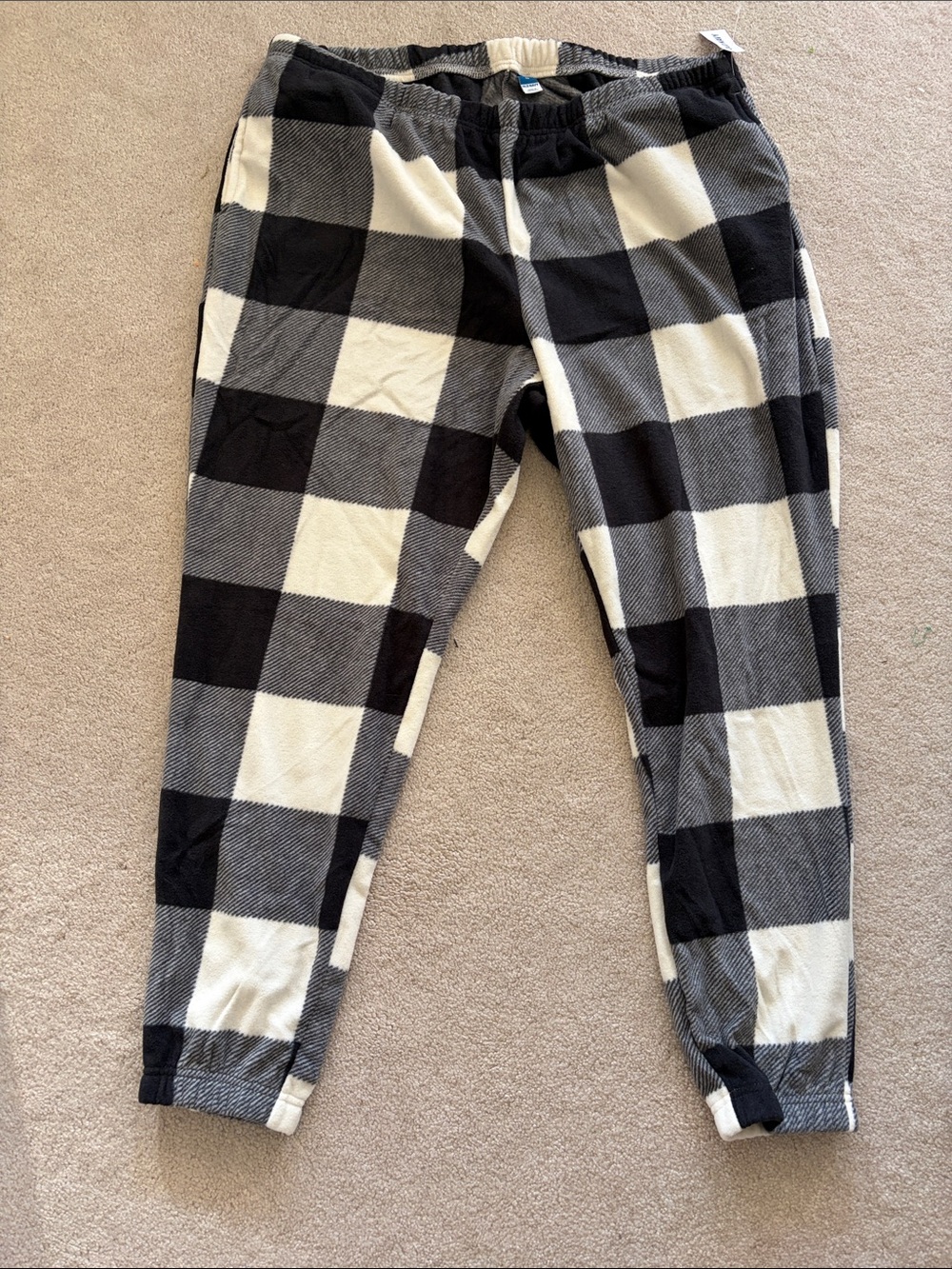 Old Navy Black & White Buffalo Plaid Fleece Pyjama Pants